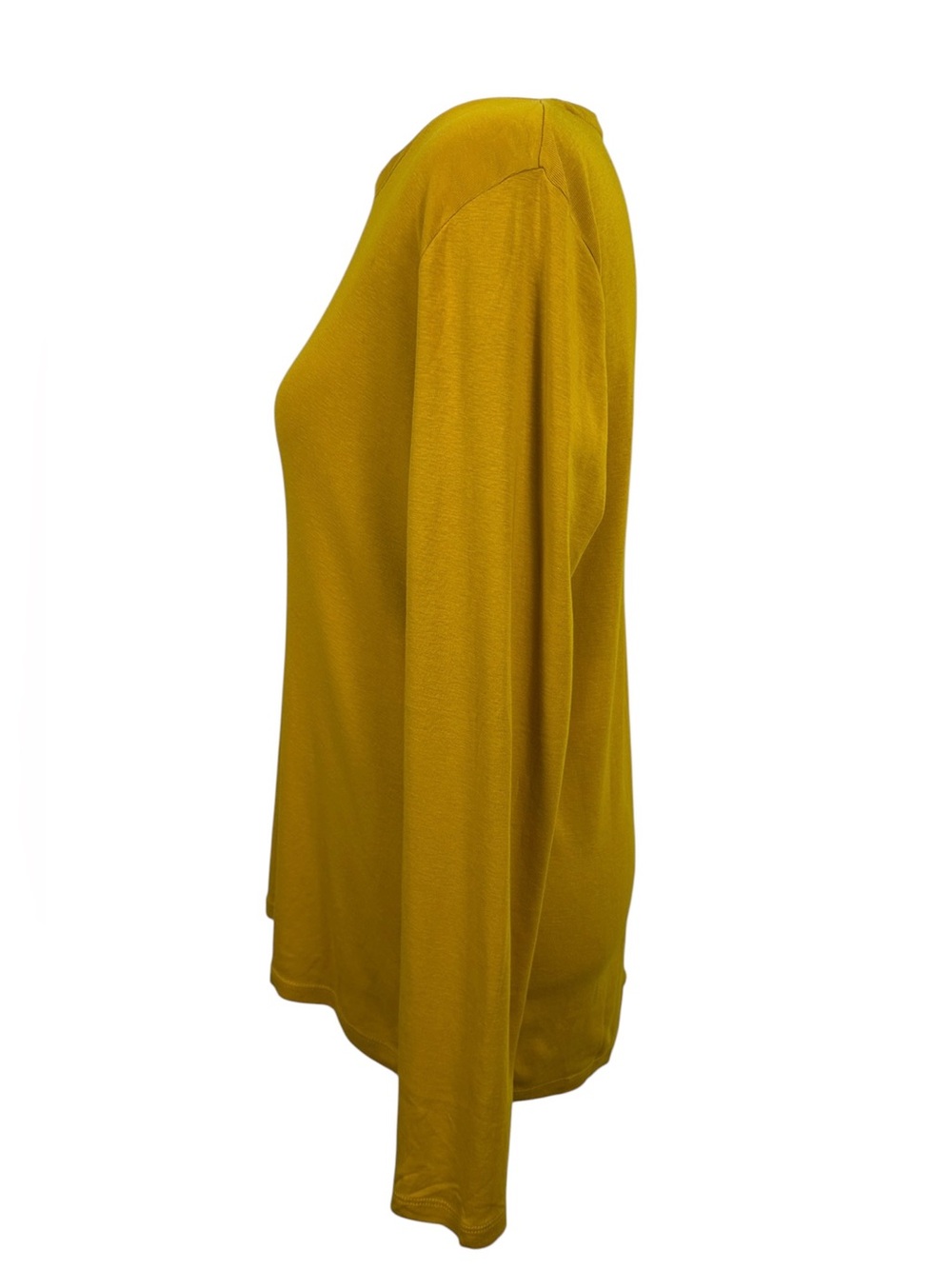 Talbots Pima Cotton Golden Mustard Yellow Long Sleeve Top Size L Casual Classic - Picture 7 of 11